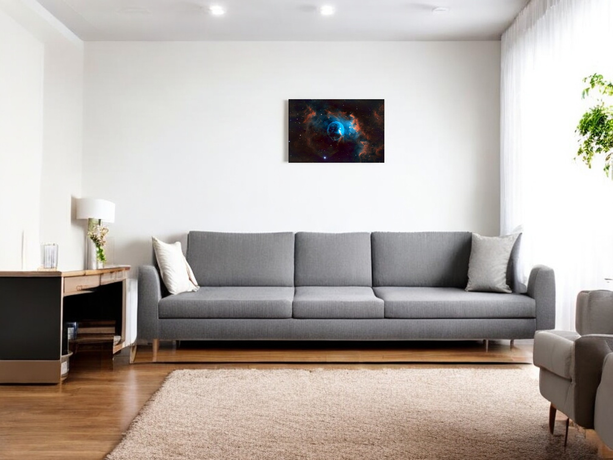 Bubble Nebula Metal on Living room wall Photoroom 1